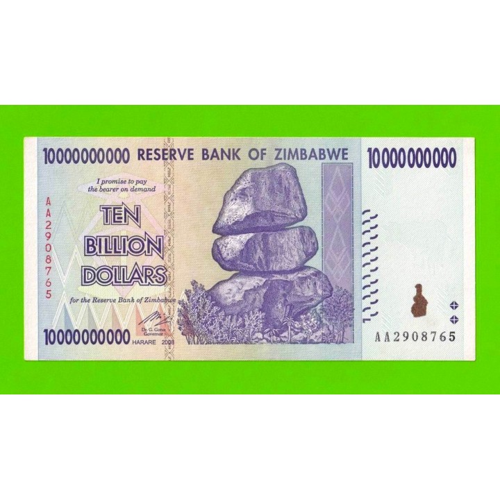 Зимбабве - 10000000000 / 10 миллиардов долларов - 2008 (AA)