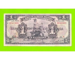 Боливия - 1 боливиано - 1911 (1929) - надпечатка черная