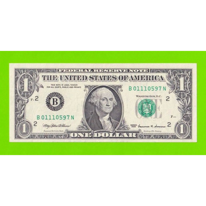 США - 1 доллар - 1999 (B2 New York) - XF-!!!