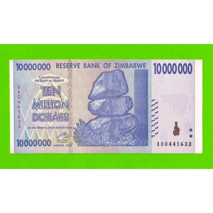 Зимбабве - 10000000 / 10 миллионов долларов - 2008 (AA)