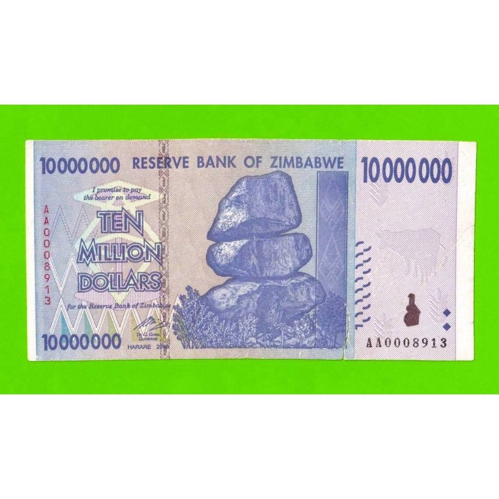 Зимбабве - 10000000 / 10 миллионов долларов - 2008 (AA)