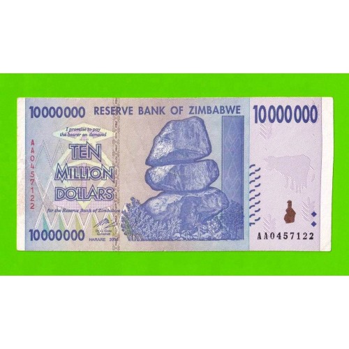 Зимбабве - 10000000 / 10 миллионов долларов - 2008 (AA)
