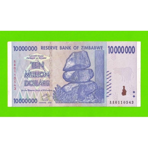Зимбабве - 10000000 / 10 миллионов долларов - 2008 (AA)