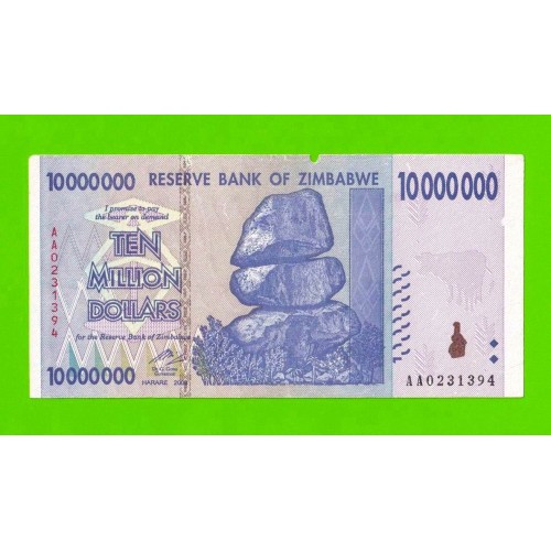 Зимбабве - 10000000 / 10 миллионов долларов - 2008 (AA)