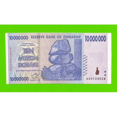 Зимбабве - 10000000 / 10 миллионов долларов - 2008 (AA)
