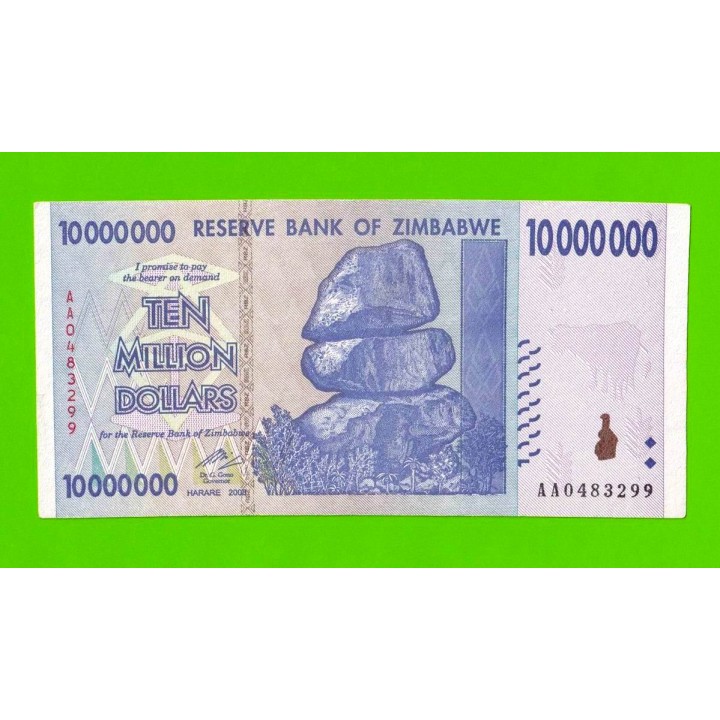 Зимбабве - 10000000 / 10 миллионов долларов - 2008 (AA)