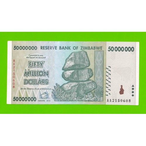 Зимбабве - 50000000 / 50 миллионов долларов - 2008 (AA)