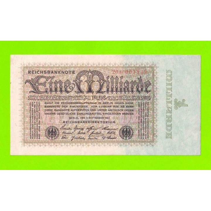 Германия - 1000000000 / 1 миллиард марок - 1923 - XF!!!