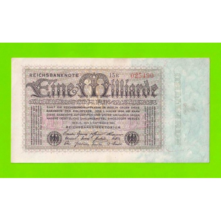 Германия - 1000000000 / 1 миллиард марок - 1923 - XF!!!