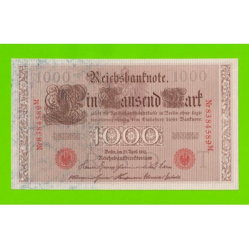 Германия - 1000 марок - 1910 - aUNC+!!!