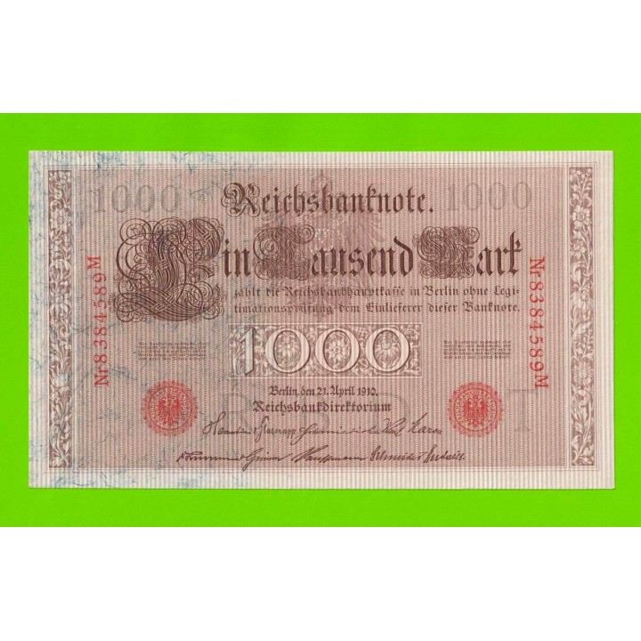 Германия - 1000 марок - 1910 - aUNC+!!!