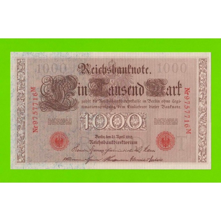 Германия - 1000 марок - 1910 - aUNC+!!!