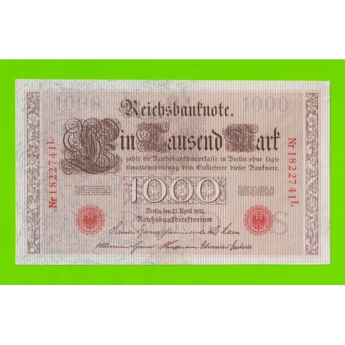 Германия - 1000 марок - 1910 - aUNC+!!!
