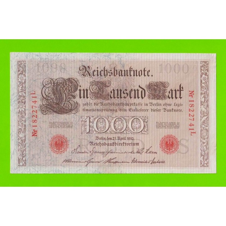 Германия - 1000 марок - 1910 - aUNC+!!!