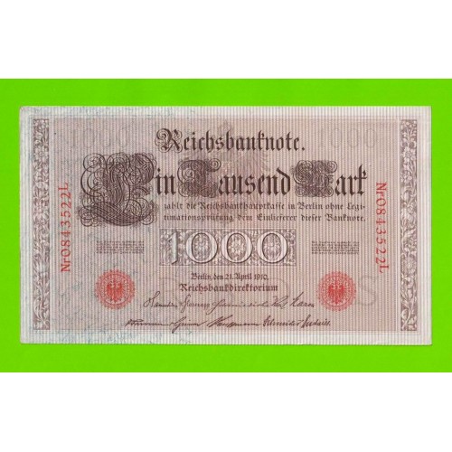 Германия - 1000 марок - 1910 - aUNC+!!!