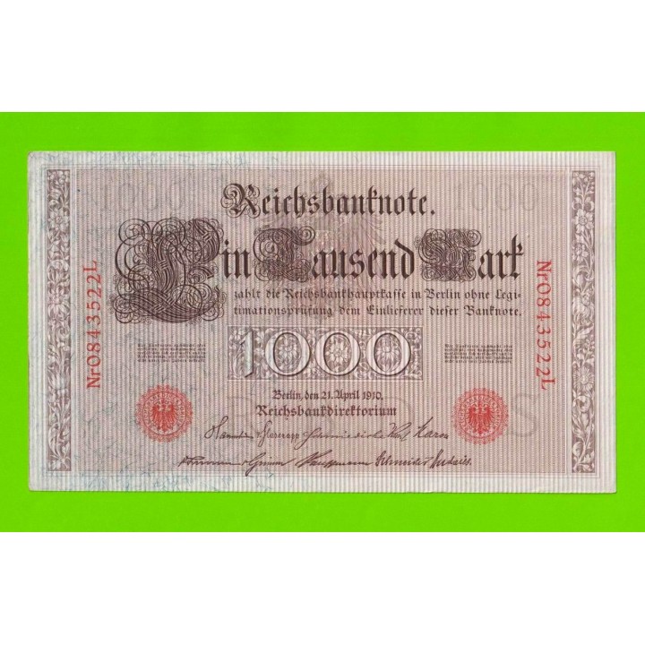 Германия - 1000 марок - 1910 - aUNC+!!!