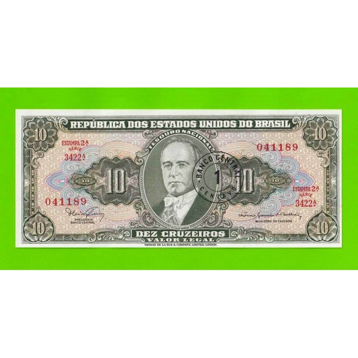 Бразилия - 1 сентаво на 10 крузейро - 1966 / 1967 - UNC!!!
