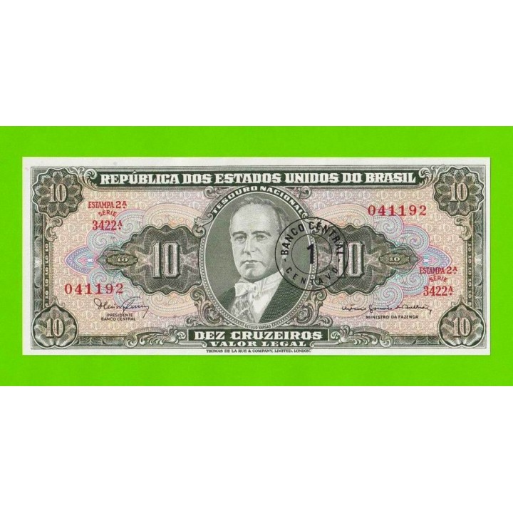 Бразилия - 1 сентаво на 10 крузейро - 1966 / 1967 - UNC!!!