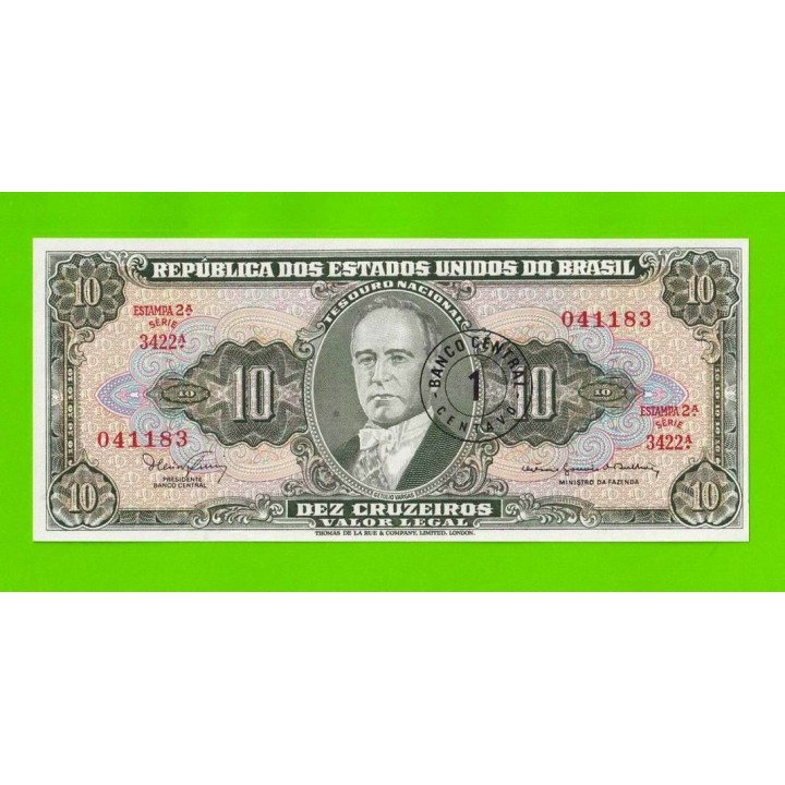 Бразилия - 1 сентаво на 10 крузейро - 1966 / 1967 - UNC!!!