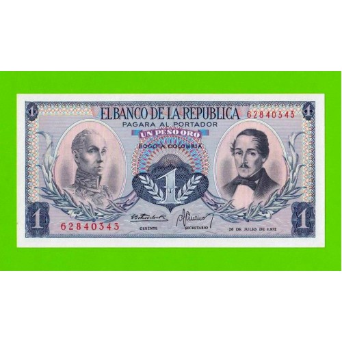 Колумбия - 1 песо - 1972 - UNC!!!