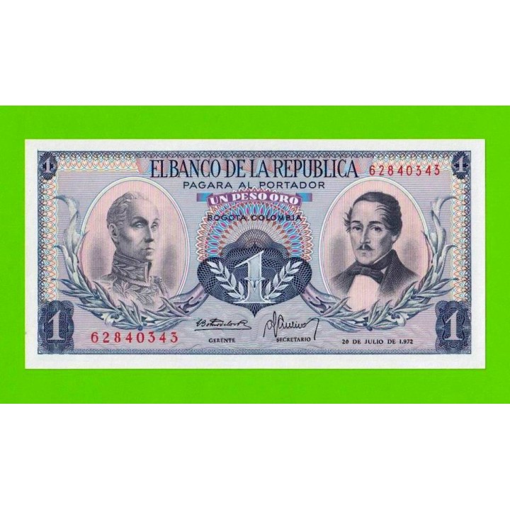 Колумбия - 1 песо - 1972 - UNC!!!