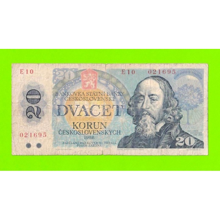 Чехословакия - 20 крон - 1988