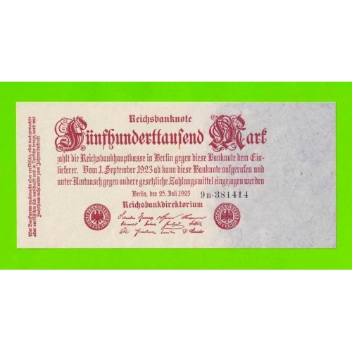 Германия, Берлин - 500000 марок - 1923 - aUNC+!!!