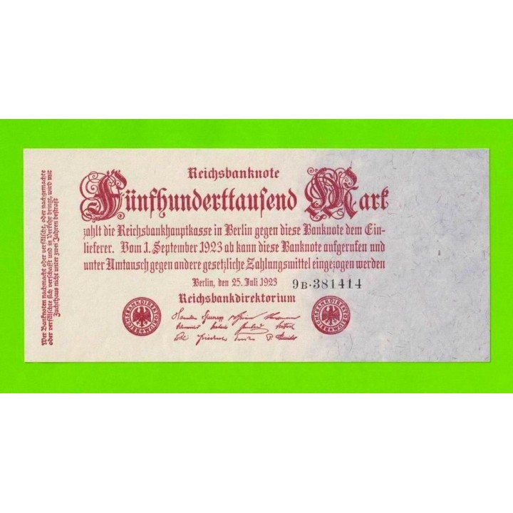 Германия, Берлин - 500000 марок - 1923 - aUNC+!!!
