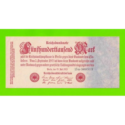 Германия, Берлин - 500000 марок - 1923 - aUNC+!!!