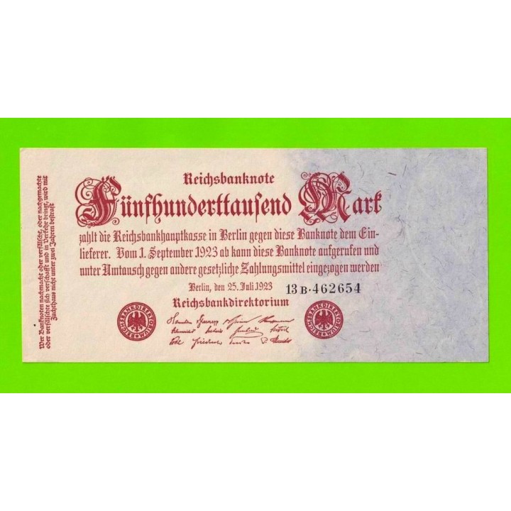 Германия, Берлин - 500000 марок - 1923 - aUNC+!!!