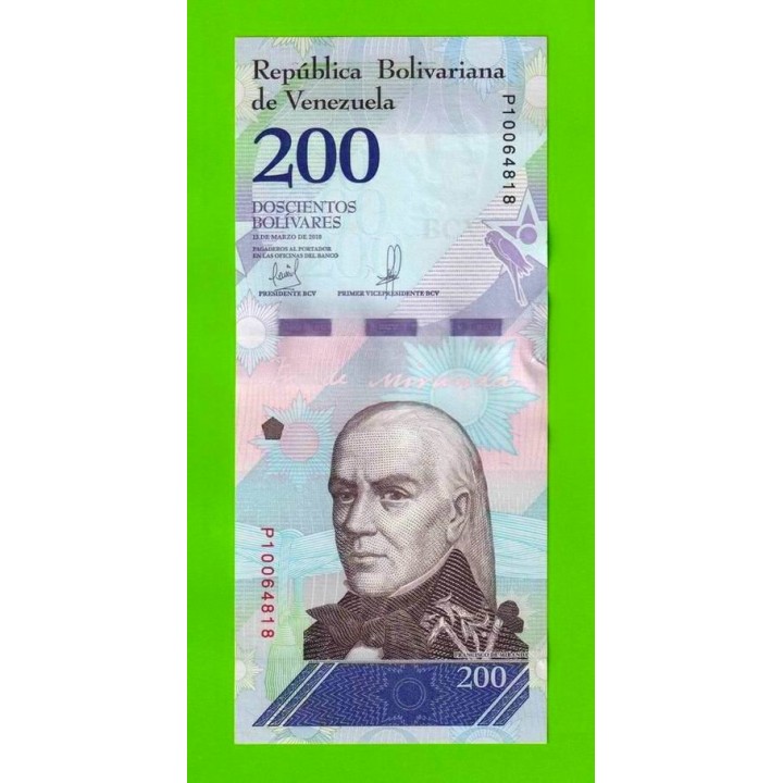 Венесуэла - 200 боливаров - 2018 (P) - UNC!!!