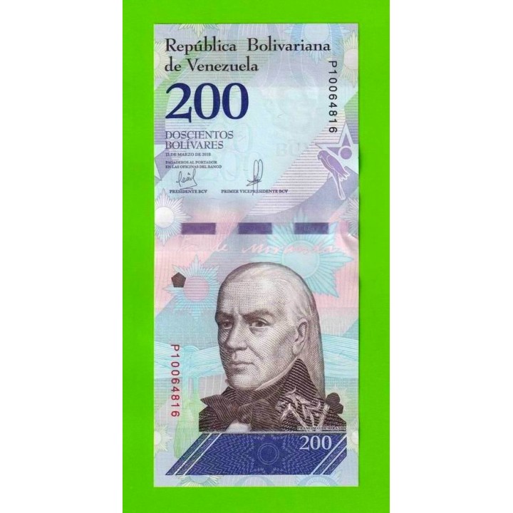 Венесуэла - 200 боливаров - 2018 (P) - UNC!!!
