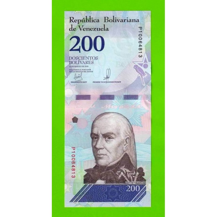 Венесуэла - 200 боливаров - 2018 (P) - UNC!!!