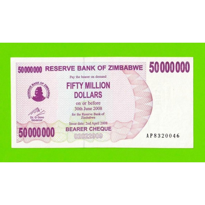 Зимбабве - 50000000 / 50 миллионов долларов - 2008 (AP)