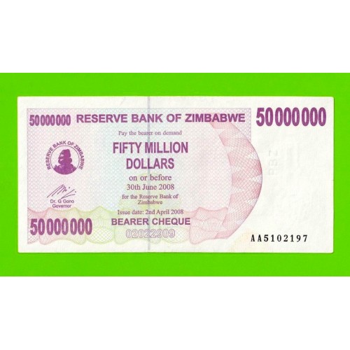 Зимбабве - 50000000 / 50 миллионов долларов - 2008 (AA)