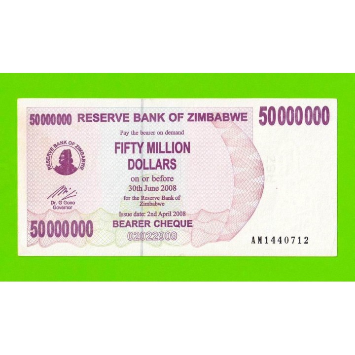 Зимбабве - 50000000 / 50 миллионов долларов - 2008 (AM)