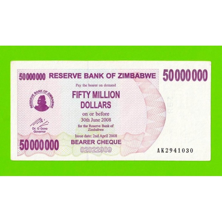 Зимбабве - 50000000 / 50 миллионов долларов - 2008 (AK)