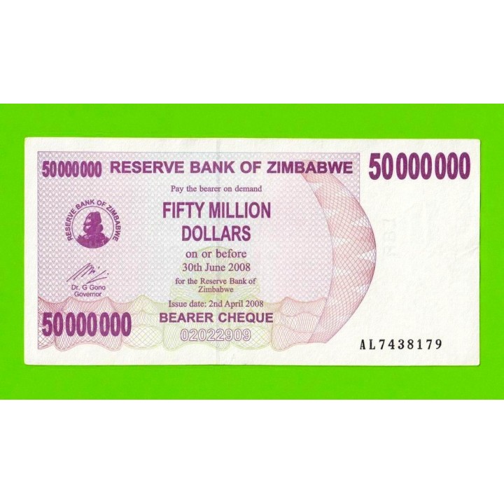 Зимбабве - 50000000 / 50 миллионов долларов - 2008 (AL)