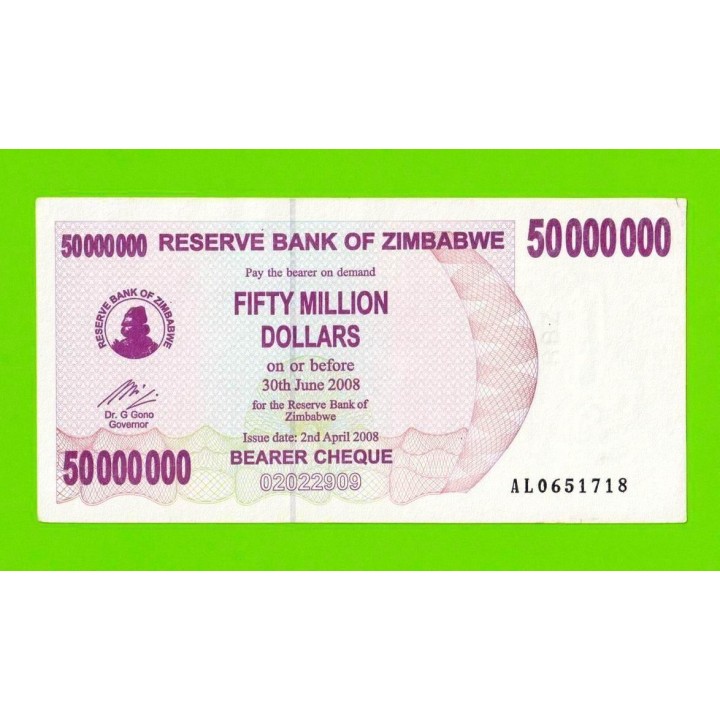 Зимбабве - 50000000 / 50 миллионов долларов - 2008 (AL)