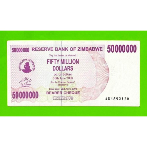 Зимбабве - 50000000 / 50 миллионов долларов - 2008 (AB)