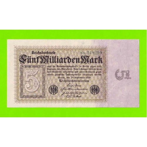 Германия - 5000000000 / 5 миллиардов - 1923 - XF+!!!