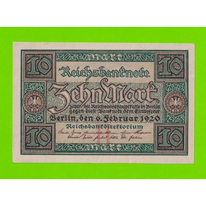 Германия - 10 марок - 1920 - aUNC!!!