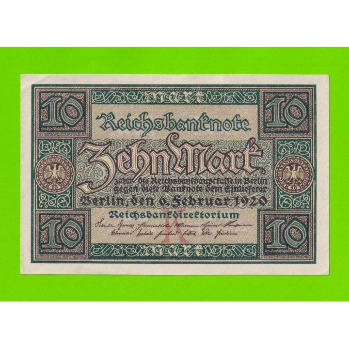 Германия - 10 марок - 1920 - aUNC!!!