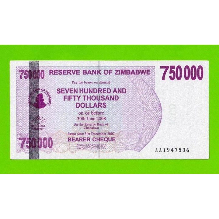 Зимбабве - 750000 долларов - 2007 (AA)