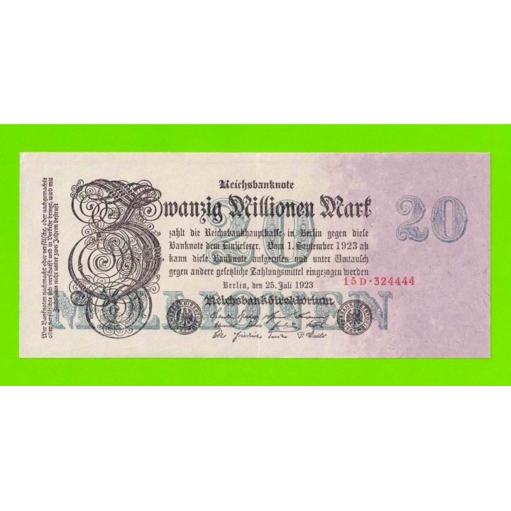 Германия - 20000000 / 20 миллионов марок - 1923 - XF+!!!