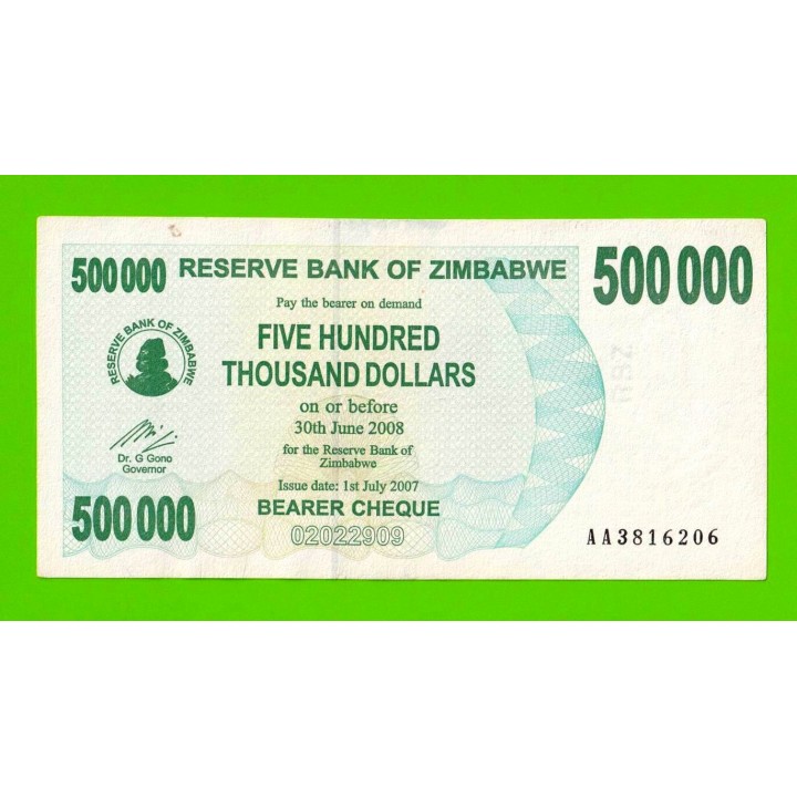 Зимбабве - 500000 долларов - 2007 (AA)