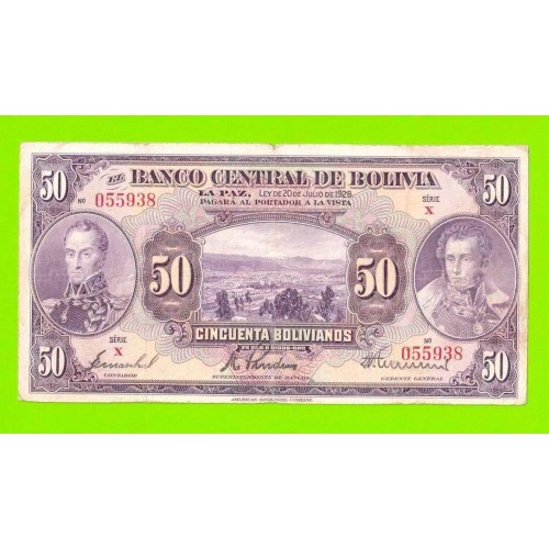 Боливия - 50 боливиано - 1928 (1-й выпуск)