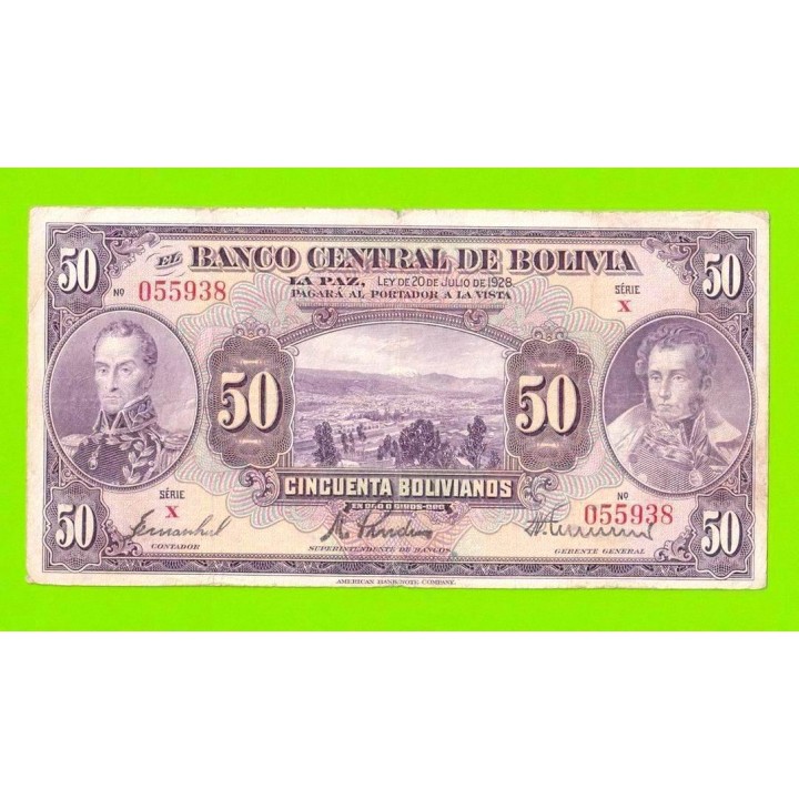 Боливия - 50 боливиано - 1928 (1-й выпуск)