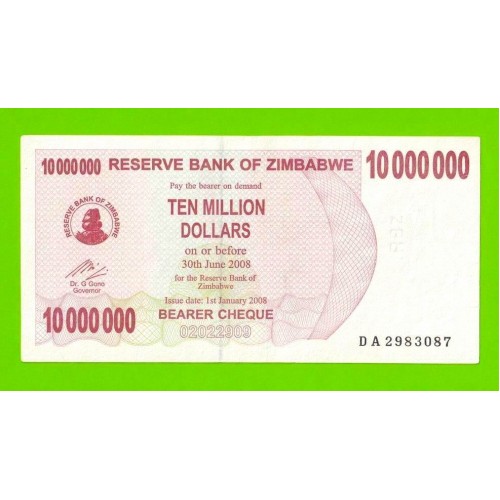 Зимбабве - 10000000 / 10 миллионов долларов - 2008 (DA)
