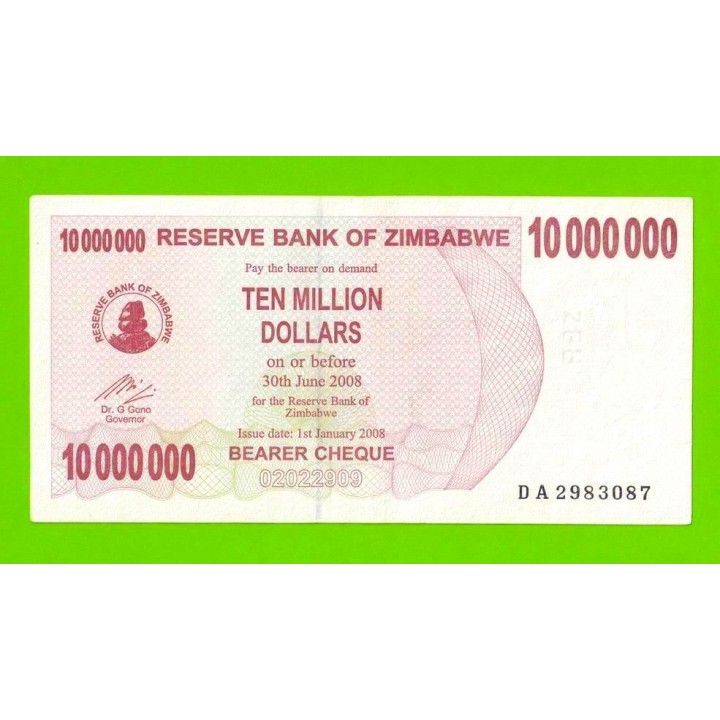 Зимбабве - 10000000 / 10 миллионов долларов - 2008 (DA)